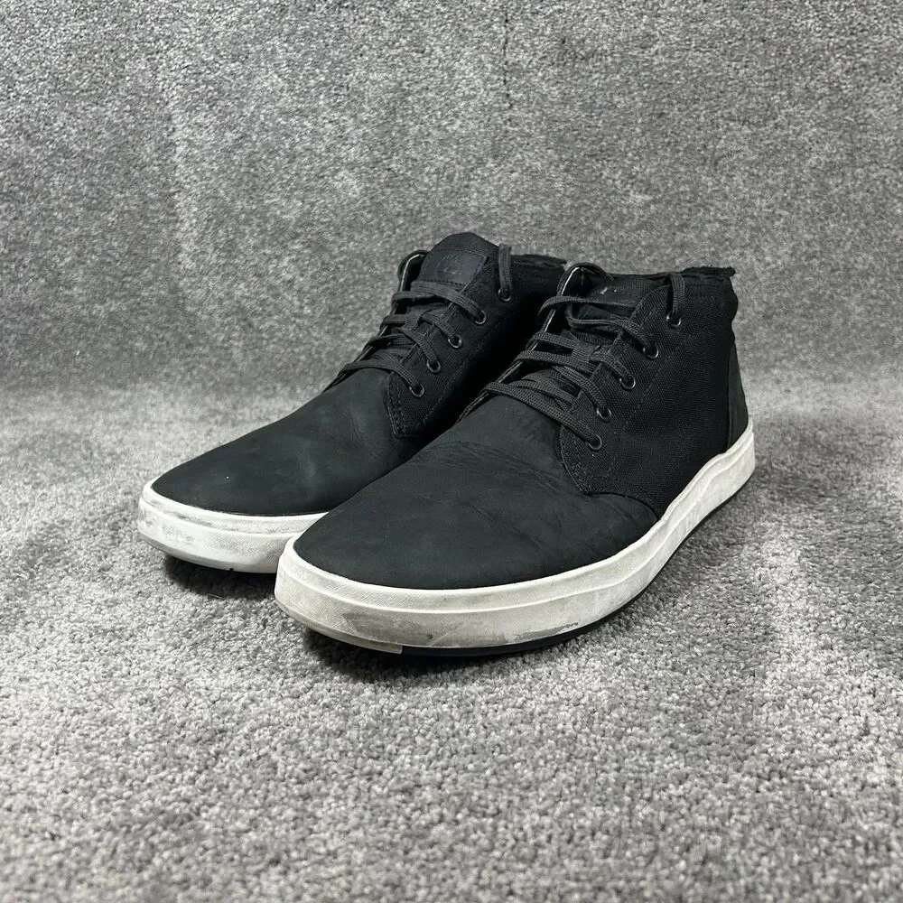 Timberland Davis Square Mens Size 13 Black Nubuck Chukka Shoes Used